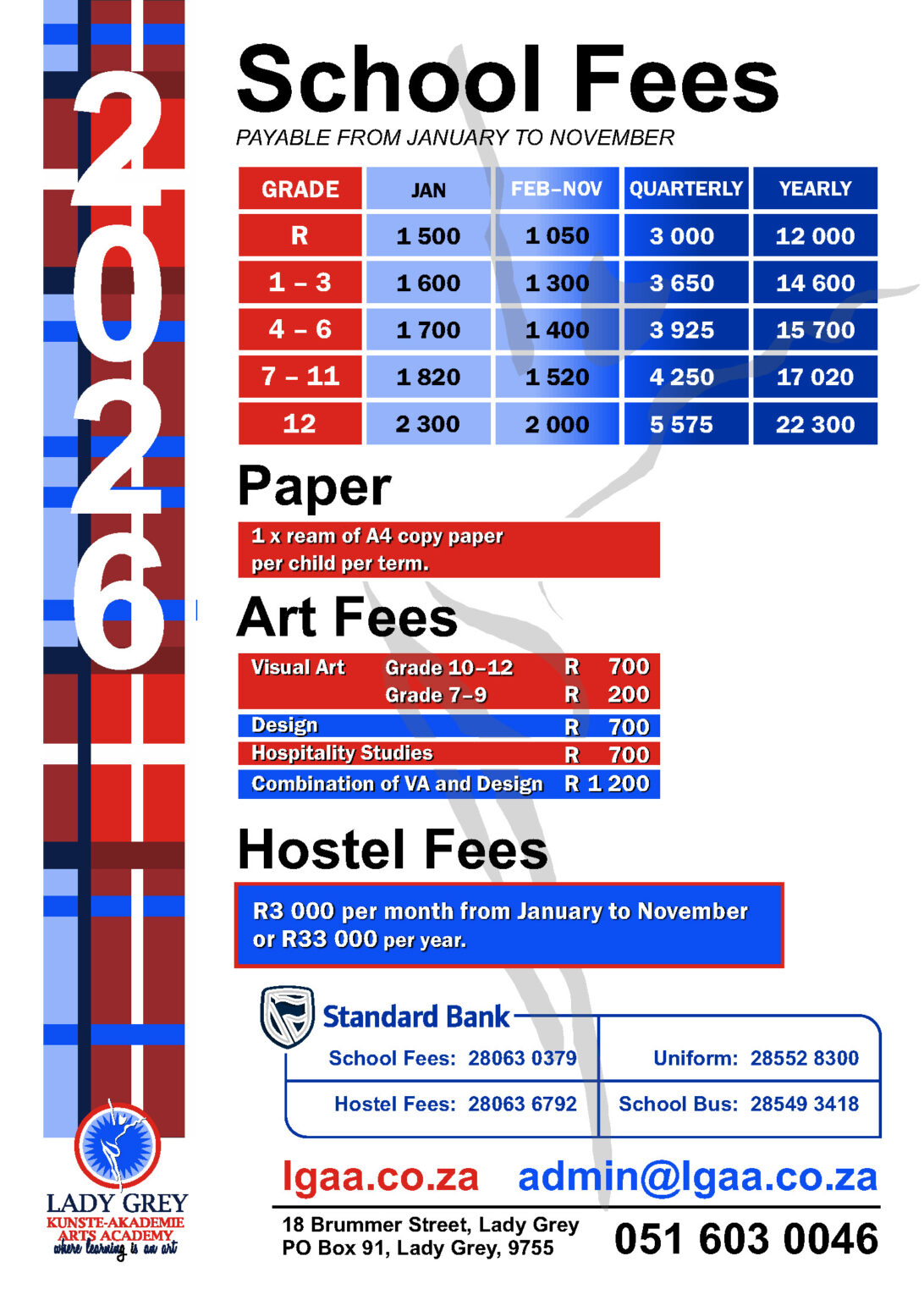 School Fees – Lady Grey Arts Academy